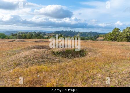 Ruapekapeka pa - Ruinen einer maori-Festung in Neu Seeland Stockfoto