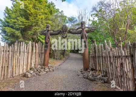 Ruapekapeka pa - Ruinen einer maori-Festung in Neu Seeland Stockfoto