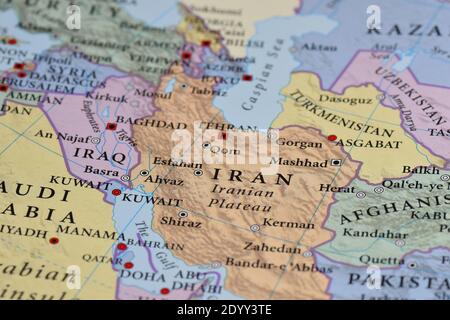 Iran-Karte Stockfoto