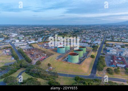 Industrieanlagen in New Plymouth, Neuseeland Stockfoto