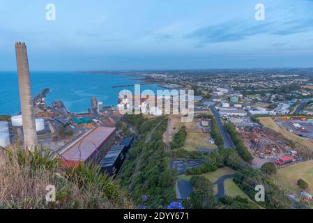 Industrieanlagen in New Plymouth, Neuseeland Stockfoto