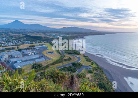 Industrieanlagen in New Plymouth, Neuseeland Stockfoto