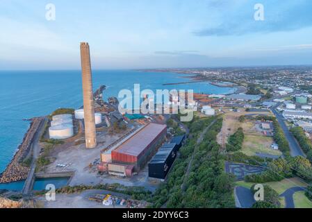 Industrieanlagen in New Plymouth, Neuseeland Stockfoto