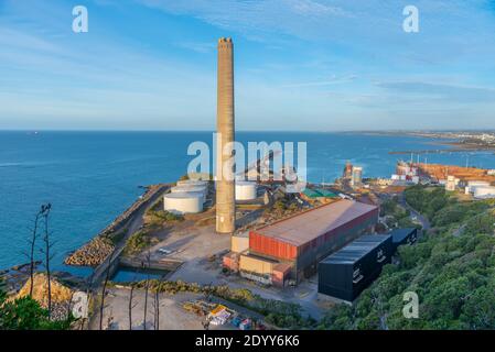 Industrieanlagen in New Plymouth, Neuseeland Stockfoto
