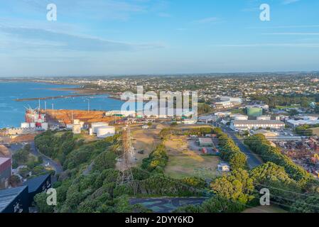 Industrieanlagen in New Plymouth, Neuseeland Stockfoto