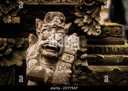 Ein dvarapala (Torhüter) am Batukaru Tempel Stockfoto