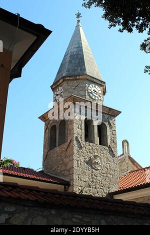 St. Jakobus AP. kirchturm, Opatija, Kroatien, Europa Stockfoto