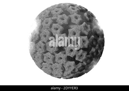 Infektionskrankheit Herpes simplex Viruszellen konzeptionelle 3D-Abbildung Stockfoto