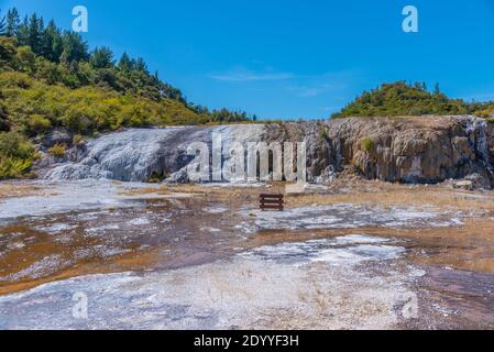 Golden Fleece Silica Terrasse im Orakei Korako in Neuseeland Stockfoto