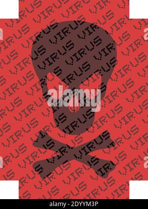 Design von Malware Schädel Symbol Stock Vektor