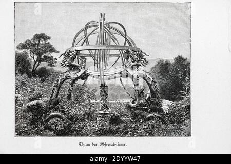 'Thurm des Observatoriums' oder 'Turm des Observatoriums' in Peking, Ilustration aus 'die Hauptstädte der Welt', Breslau um 1897 Stockfoto