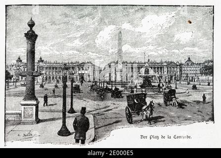 Platz 'der Platz de la Concorde', Einlustration aus 'die Hauptstädte der Welt', Breslau um 1897 Stockfoto