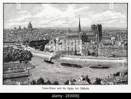 Kathedrale Notre-Dame Notre 'Dame und die Spitze der Altstadt', Einspielung aus 'die Hauptstädte der Welt', Breslau um 1897 Stockfoto