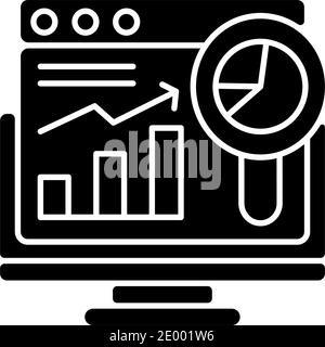 Schwarzes Glyphensymbol für Webanalysen Stock Vektor