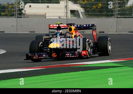 Rennsieger und vierfacher Weltmeister Sebastian Vettel (GER) Red Bull Racing beim Indian Formel 1 Grand Prix am Sonntag, 27. Oktober 2013, im Greater Noida in Neu-Delhi, Indien. Foto von Giuliano Bevilacqua/ABACAPRESS.COM Stockfoto