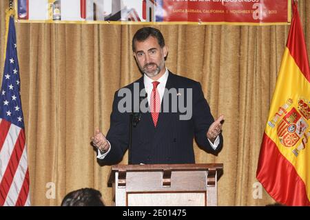 S.H. Prinz Felipe nimmt an der USA-Spanien Dinner Gala im Montecito Country Club am 15. November 2013 in Santa Barbara, CA, USA Teil. Foto von Lionel Hahn/ABACAPRESS.COM Stockfoto