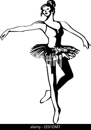 Ballet Art Silhouette Vektor Illustration Stock Vektor