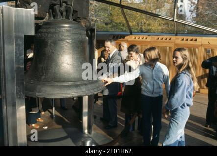 Liberty Bell im Independence Hall National Historic Park. Philadelphia, USA, 1976 Stockfoto