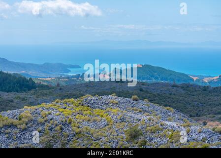 Landschaft von Neuseeland rund um Takaka Hügel Stockfoto