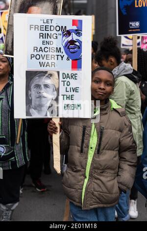 Seattle, USA, 16, Januar 2017. Trump Einweihung Protest spät in den Tag in der Innenstadt. Stockfoto