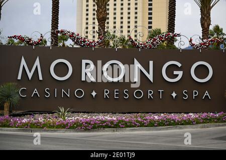 Allgemeine Gesamtansicht der Beschilderung im Casino Morongo, Donnerstag, 24. Dezember 2020 in Cabazon, Kalifornien (Dylan Stewart/Image of Sport) Stockfoto