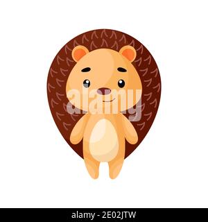 Cartoon Igel Fur Kinder Abbildung Fur Kinder Flache Bauform Tier In Minimalistischem Stil Serie Von Halbrunden Tiere Stock Vektorgrafik Alamy