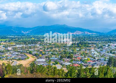 Luftaufnahme von Blenheim in Neuseeland Stockfoto