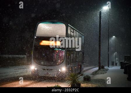 Sheffield, South Yorkshire, Großbritannien. Dezember 2020. In Sheffield fällt Schnee. Kredit: Matthew Chattle/Alamy Live Nachrichten Stockfoto