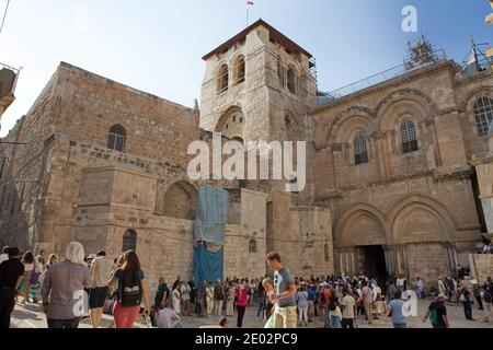 Außenansicht der Grabeskirche, Jerusalem, Israel Stockfoto