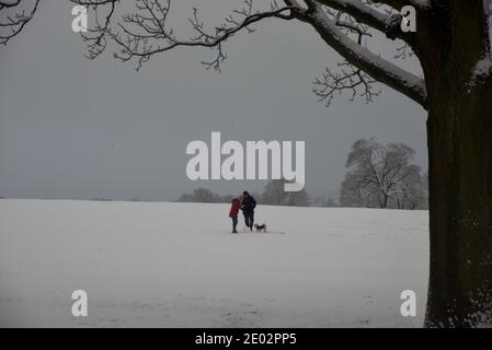 Sheffield, South Yorkshire, Großbritannien. Dezember 2020. In Sheffield fällt Schnee. Kredit: Matthew Chattle/Alamy Live Nachrichten Stockfoto