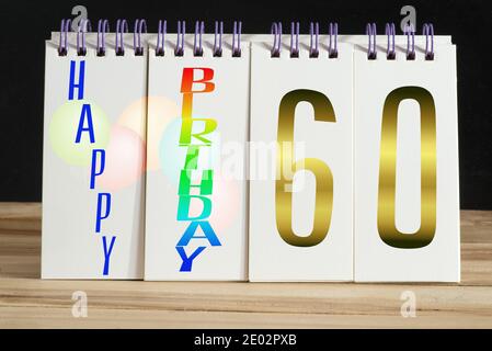 Kalender und alles gute zum 60. Geburtstag Stockfoto