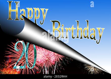 Alles gute zum 20. Geburtstag Stockfoto