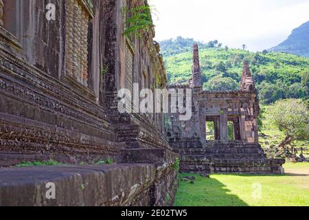 Wat Phu (VAT Phou) ist das UNESCO-Weltkulturerbe in der Provinz Champasak im Süden von Laos. Stockfoto