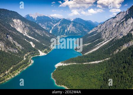 Plansee Blick nach Norden, Tirol, Österreich Stockfoto