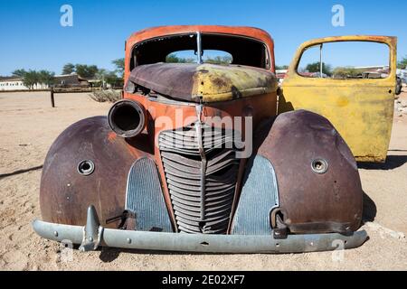 Auto Wreck in Solitär, Namib Naukluft Park, Namibia Stockfoto