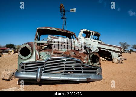 Auto Wreck in Solitär, Namib Naukluft Park, Namibia Stockfoto