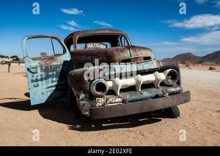 Auto Wreck in Solitär, Namib Naukluft Park, Namibia Stockfoto