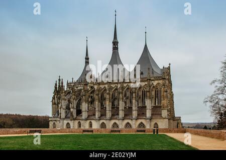 Kirche der Heiligen Barbara, Tschechische Chram sv. Barbory, in Kutna Hora, Tschechische republik.berühmte gotische katholische Kirche in Mitteleuropa, UNESCO-Weltkulturerbe Stockfoto