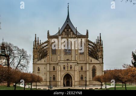 Kirche der Heiligen Barbara, Tschechische Chram sv. Barbory, in Kutna Hora, Tschechische republik.berühmte gotische katholische Kirche in Mitteleuropa, UNESCO-Weltkulturerbe Stockfoto