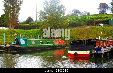 Kanalboote auf dem Lancaster Canal 2000 Stockfoto