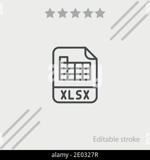 xlsx Vektor-Symbol Moderne einfache Vektor-Illustration Stock Vektor