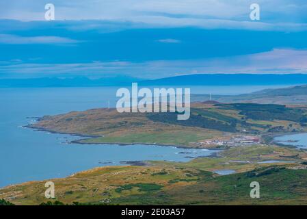 Windpark in der Nähe von Bluff in Neuseeland Stockfoto