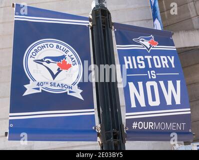 Blue Jays Baseballteam liest 'History is Now', Toronto, Kanada-April 2016 Stockfoto