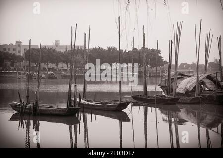 Huangpu Antiker Hafen landschaftlich reizvolle Gegend in der Stadt Guangzhou China in der Provinz Guangdong an einem bewölkten Tag. Stockfoto