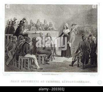 Marie Antoinette au Tribunal Révolutionnaire Stockfoto