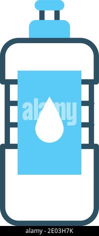 Wasserflaschensymbol über weißem Hintergrund, Linienart, Vektorgrafiken Stock Vektor