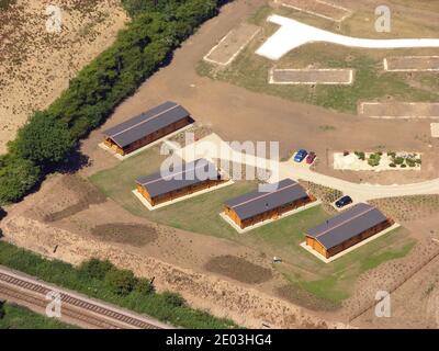 Luftaufnahme des Little Eden Country Park mit Lodges, Ferienhäusern, die (2006) auf einem Grundstück in Carnaby, in der Nähe von Bridlington, East Yorkshire gebaut werden Stockfoto