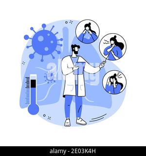 Coronavirus Symptome abstraktes Konzept Vektor Illustration. Stock Vektor