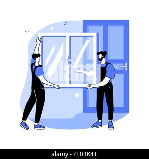 Fenster und Türen Dienste abstraktes Konzept Vektor Illustration. Stock Vektor