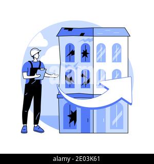 Altbauten Modernisierung abstrakte Konzept Vektor Illustration. Stock Vektor